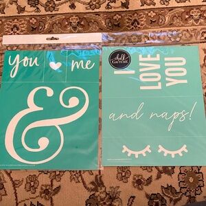 Chalk Couture Transfer Stencil Set - You & Me, Love You and Naps